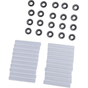 Garage Door Hinge Quiet Roller Sleeves, 20 Sets Garage Door Hinge Quiet Roller Sleeves 11mm ID 80mm Length Roller Shaft Nuts Bearing Gaskets for Cars RV Garage Doors