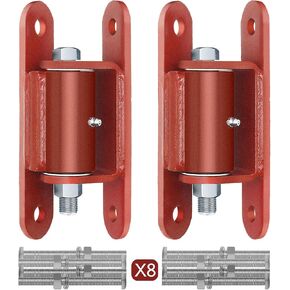 Heavy Duty Gate Hinge with Needle Roller Bearing, Bolt on or Weld on Post Gate, Greese Zerk for Lubrication, Driveway gate or Wooden Farm Gate, 7 inch Red Hinges, 2Pack(Screws Included)