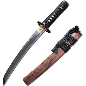 Tanto Sword Handmade Short Katana Clay Tempered T10 Steel Real Hamon Full Tang Samurai Sword Razor Sharp