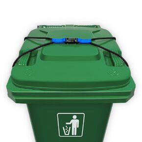 Trash Can Lock, Lid Lock for 30-51 Gal Outdoor Garbage Cans, Heavy Duty Bungee Cord Garbage Can Lock for Animals, Squirrels, Dogs, Raccoons