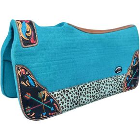 Horse 32" x 30" Western Contoured Wool Felt Therapeutic Saddle Pad Black 39217
