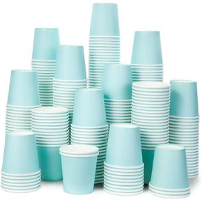 AOZITA [210 Pack] 3 oz Paper Cups, Sky Blue Mouthwash Cups, Disposable Bathroom Cups, Espresso Cups, Paper Cups for Party, Picnic, BBQ, Travel, and Event