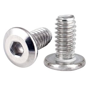 1/4-20 x 1/2" Flat Head Hex Socket Cap Screw Bolts, 25 Pcs 304 Stainless Steel Fully Threaded Screws, Allen Socket Drive, Bright Finish