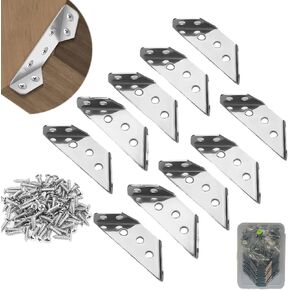 مجموعة من 10 دعامات زاوية مثلثة متعددة الوظائف من الفولاذ المقاوم للصدأ للأثاث العالمي، بما في ذلك براغي لسهولة التركيب 2.5 بوصة in Kuwait