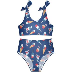 CaTaKu Toddler Girls Swimsuits Girls Swimwear Bathing Suits Two Piece Bikini Set for Girls Size 3-12T