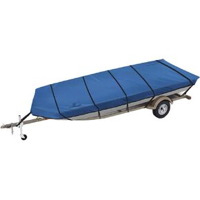 Explore Land Fade Resistant Trailerable 900D Waterproof Jon Boat Cover - Fits Jon Boat 18' Long Beam Width up to 78", Blue