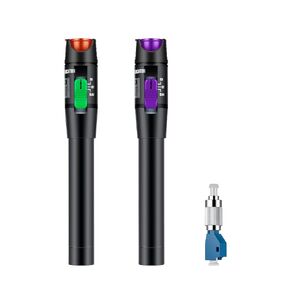 Moocci 2 Pcs Visual Fault Locator Fiber Optic Cable Tester Meter - VFL Fiber Optic Tools Tester Detector Kit with FC Male to LC Female Adapter for LC/FC/SC/ST, Network Cable Test