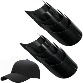 10Pcs 7.1x3 Inch Black Plastic Baseball Cap Visor Insert Tennis Hat Brim Replacement Liner Shaper Hat Accessories for Craft Sewing Caps Making Supplies