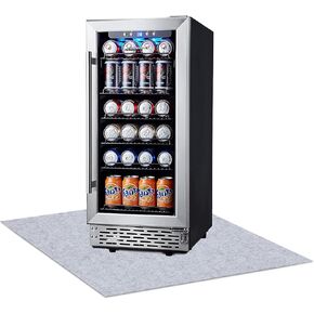 Refrigerators Mat，Multifunctional home appliance mat—Absorbent/Waterproof，Protect refrigerators and floors, Under Refrigerators Mat，Non-slip Backing，Washable (36"×36") Light Gray