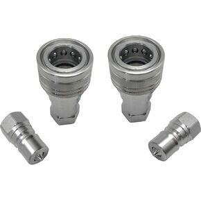 ISO 7241-B 3/8 Inch NPT Quick Disconnect Hydraulic CouplerCoupling (2 Set)