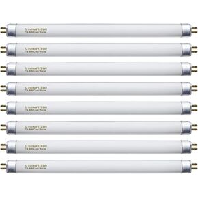 8 Pack F8T5/CW Fluorescent Bulbs, T5 12 inch 8 Watts Under Cabinet Light Bulb Cool White, G5 Mini Bi 420 Lumen
