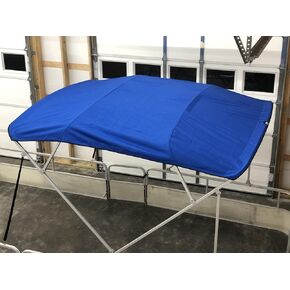 Replacement Bimini Top Canvas with Boot, Royal Blue 10' Long x 8' Wide, 16oz, 4 Bow, fits 91-96" Width