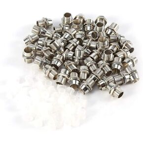 ASHATA 5mm LED Holder,50 pcs Silver Color 5mm LED Holders Panel Display Thread Mount Size 8mm,LED Holder LED Light Mounting Holders