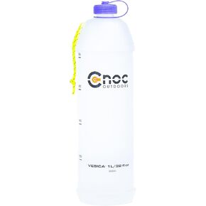 Cnoc Outdoors Vesica Collapsible Water Bottle, narrow mouth green