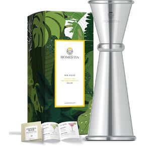 Homestia Bar Jigger for Bartending ، قياس كوب مع OZ & ML وحدات القياس داخل الكوكتيل Jigger 304 فولاذ مقاوم للصدأ من الفولاذ المقاوم للصدأ 2 أوقية 1 أوقية