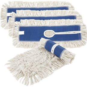 4 Pack 24 Inch Dust Mop Replacement Head, Cotton Nylon Reusable Dust Mop Head Replacement, Commercial Dust Mop Head for Hardwood Floors