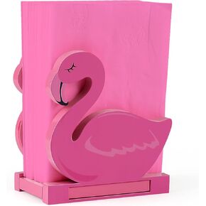 Flamingo Napkin Holder for Tables Wooden Summer Flamingo Tissue Dispenser Pink Cocktail Napkin Holder Farmhouse Summer Modern Napkin Holder Vintage Wood Paper Napkins Dispenser for Storage