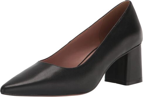 Linea Paolo - BILSON - Womens Leather or Patent Mid-Height Square Heel Pointed Toe Fashion Pump in Saudi Arabia