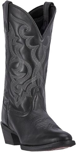 Laredo Womens Spellbound Studded Tooled Inlay Embroidered Square Toe Casual Boots Mid Calf Low Heel 1-2" - Brown - Size 11 B in Kuwait