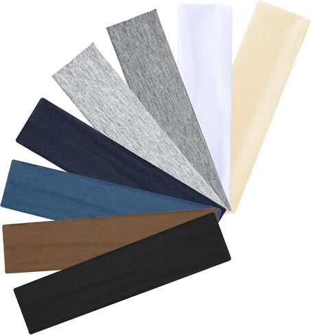 8 قطع من عصابات الرأس المقاومة للانزلاق للنساء، عصابات رأس للتمرين للنساء، عصابات شعر رياضية أنيقة، عصابات رأس مرنة واسعة للنساء، قماش قطني ناعم قابل للتمدد في الهواء الطلق والجري in Kuwait