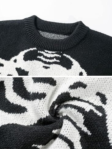 Aelfric Eden Skeleton Sweater Crew Neck Vintage Oversized Long Sleeve Y2k Pullover Skull Halloween Sweater in Saudi Arabia