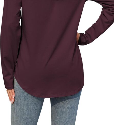 TAIPOVE Women's Cotton Basic Hooded Pullover Sweartshirt Casual Layering Lightweight Undershirts Long Sleeve Top in Saudi Arabia