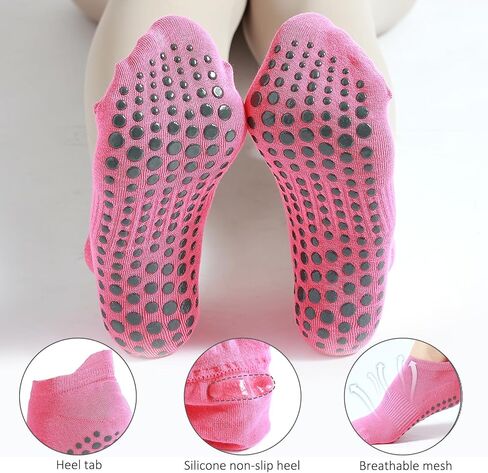 جوارب بيلاتيس للسيدات، جوارب يوجا غير قابلة للانزلاق، جوارب طويلة غير قابلة للانزلاق من أجل بار نقي، باليه، تمرينات الرقص، 3 عبوات in Kuwait