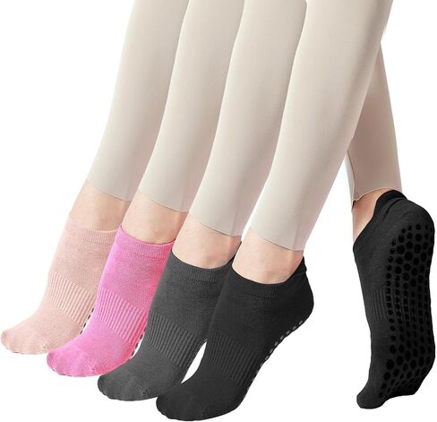 جوارب بيلاتيس للسيدات، جوارب يوجا غير قابلة للانزلاق، جوارب طويلة غير قابلة للانزلاق من أجل بار نقي، باليه، تمرينات الرقص، 3 عبوات in Kuwait