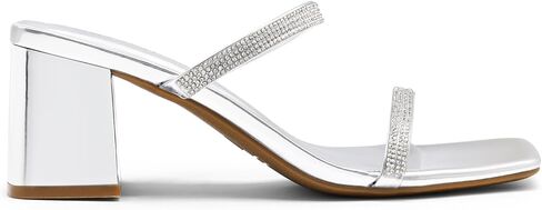 DREAM PAIRS Sandal Heels for Women Low Square Open Toe Block Chunky Heels Slip On Slides Mules for Party Homecoming Daily in Saudi Arabia