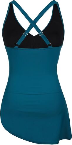 Hilor Women's Underwire One Piece Swim Dress Tummy Control Swimsuits Skirt Bathing Suit Dress in Kuwait