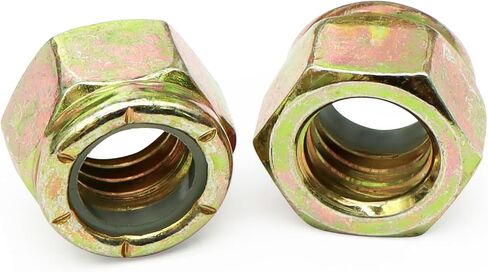 Nylon Insert Lock Nut, Piece-25, Yellow Zinc Finish (3/8"-24) in Saudi Arabia