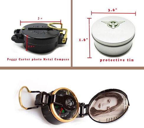 صورة Peggy Carter Compass Metal 1/1 Scale Captain's Compass Prop with Carter Photo Movie Prop Prop Home Trouglible Home/Her in Saudi Arabia