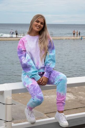 Colortone Ladies Tie Dye Joggers - Warm Lounge Tie-Dye Sweatpants for Women in Kuwait