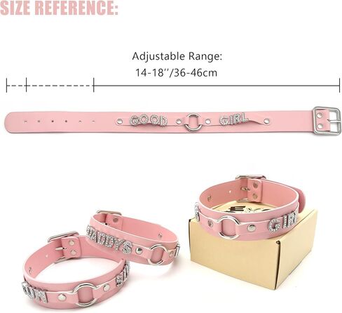 Women's Punk Black O-Ring Leather Choker Necklace, Adjustable PU Leather Leash Collar With Rhinestone Letterrs Gothic Jewelry for Women in Kuwait