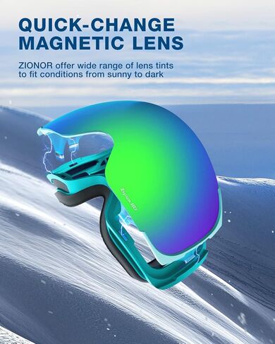 ZIONOR Ski Goggles, Z1 Zipon HD Lens Snow Snowboard Goggles for Men Women Adult in Kuwait