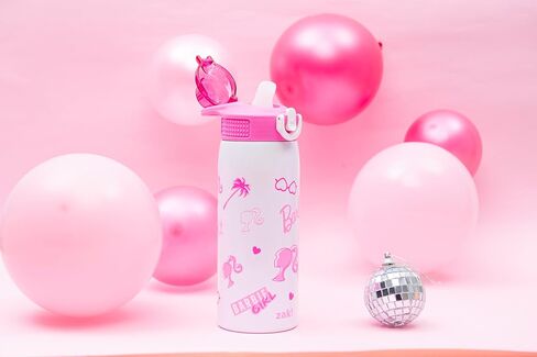 Zak تصمم زجاجة ماء Barbie Sage Kids للمدرسة أو السفر ، زجاجة مياه من الفولاذ المقاوم للصدأ 19 أوقية مع قش ، مقبض ، وغطاء مقاوم للتسرب ، منبثقة (باربي) in Kuwait