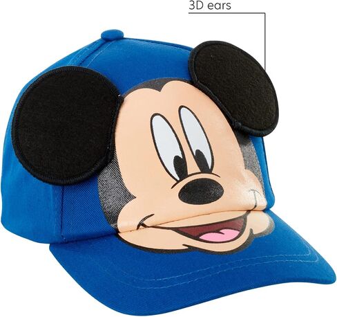 Disney Boys' Mickey Mouse Baseball Cap - 3D Ears Curved Brim Strap Back Hat (2-7), Size 4-7 Years, Mickey Mouse Ears Red in Saudi Arabia