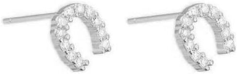 Lucky Horseshoe S925 Sterling Silver Small Stud Earrings for Women Cubic Zirconia Dainty Elegant Good Luck U Shape Hypoallergenic Tiny Mini Cartilage Earring CZ Cute Fashion Jewelry Animal Horse Lover Gifts in Kuwait