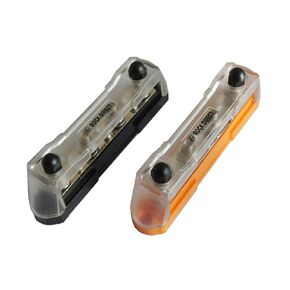 RD Power Distribution Terminal Block （Orange+Black）, with 4x5/16''（M8) Terminal Studs and 6X#8(M4) Terminal Screws, Bus Bar Terminal Block 12V-48V with Ring Terminals, RD01-HXP1010