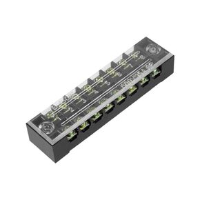 8 Positions Dual Rows 600V 15A Terminal Strip Blocks Barrier Screws (with Cover), [for Wires Connecting, Electronic Circuits] - 1 Pack/Black/TB-1508L