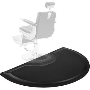 Hair Stylist 3 ft. x 5 ft.Barber Shop Beauty Comfort Salon Chair Mat Floor Semi Circle 5/8 in. Thick, 3 ft ft in.Thick, Black, Anti Fatigue Mat