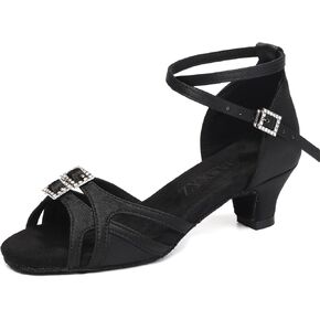 Latin Ballroom Dance Shoes for Girls Satin Salsa Tango Professional Performance Practice Dancing Shoes