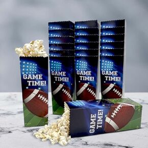 20 PCS Football Party Popcorn Boxes| Popcorn Buckets For Football Party, Birthdays, Tailgate Celebrations, Sport Events| Football theme Popcorn Container Holder | By Bashout
