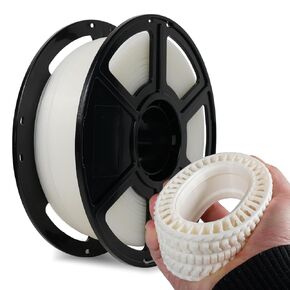 FLASHFORGE PLA Flexible 1.75 mm, 4X Longer Stretch 3D Printer Filament 1Kg (2.2lbs) Spool - Dimensional Accuracy +/- 0.02 mm, Ideal for Printing Soft Accessories