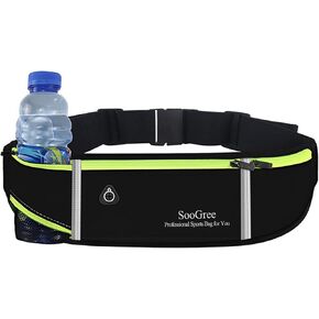 Fanny Packs, Running Belt Pack with Water Bottle, Waist Pack Bag for Men and Women, Lightweight Runners Belt Bag, Phone Holder Money Belt for Traveling Hiking Cycling Walking