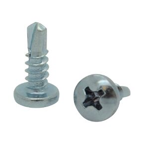 100 Qty #8 x 5/8" Zinc Pan Head Phillips TEK Self Drilling Sheet Metal Screws (BCP58)