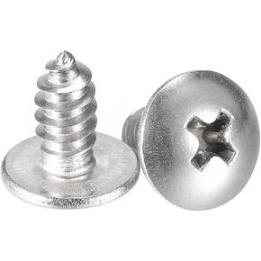 uxcell Phillips Head Self Tapping Screws, #10x3/8" 304 Stainless Steel Wood Sheet Metal Screw 100pcs