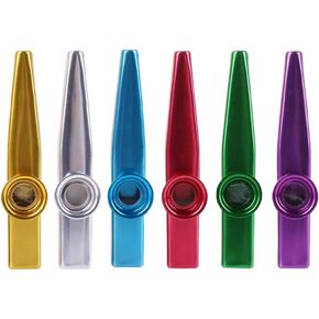 6PCS Metal Kazoos Flute Kazoos Musical Instruments Percussion Instrument for Ukulele Violin Guitar Piano Keyboard