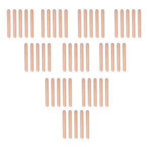 Dowels Wood, 50pcs 6 X 50mm Wooden Dowel Pins Cabinet Drawer Round Fluted Wooden Craft Dowel Pins Rod for Furniture Door and Dowel Jig (M6*50(50PCS))