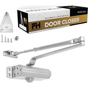 Automatic Door Closer Adjustable Size 3 Spring Hydraulic Auto Door Closer Residential Garage Suite Entry UL Listed Fire Rated Latch Speed Power 3 (Aluminum)